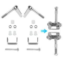 PACEWALKER angled profile of both brackets showing clamp geometry for secure steering