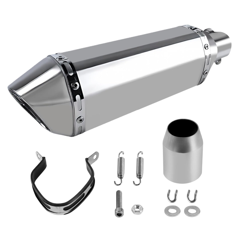 PACEWALKER front view titanium muffler shows design and improved styling