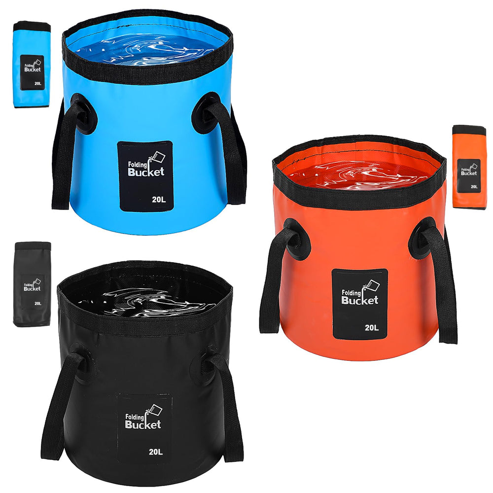 Pafeooui three-bucket set front view showing colors and compact design for quick identification
