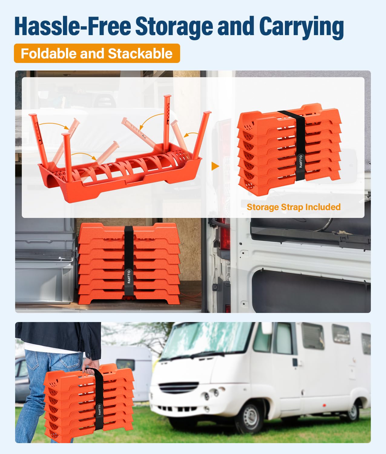 PAHTTO twist-lock foot detail showing adjustable height and secure fit