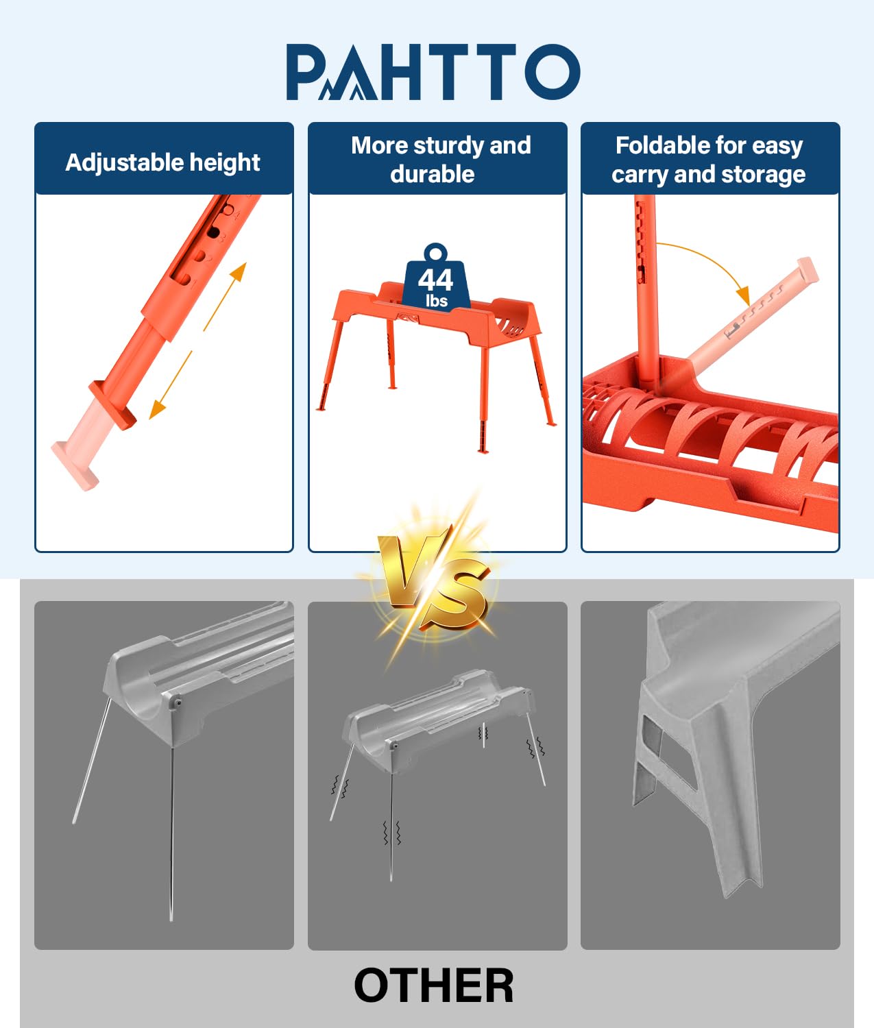 PAHTTO material texture close-up highlighting weather-resistant plastic for long-lasting use