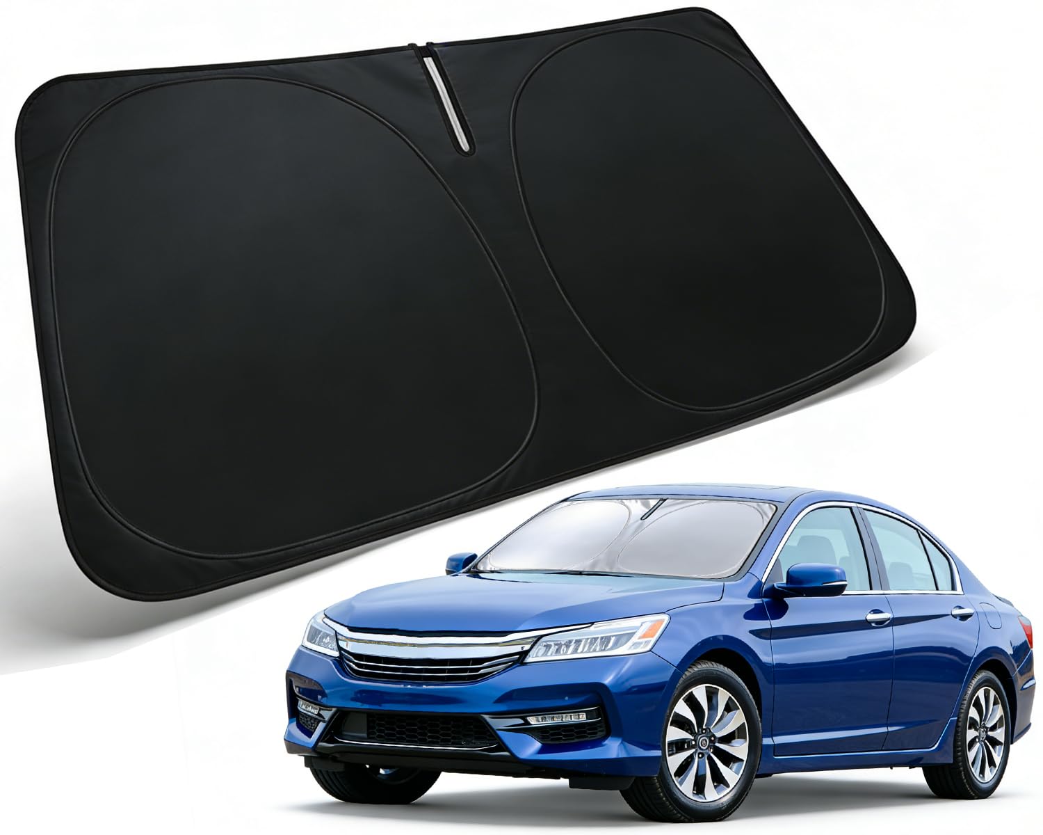 PAIMOHO front installed in Accord showing full windshield coverage and sun protection