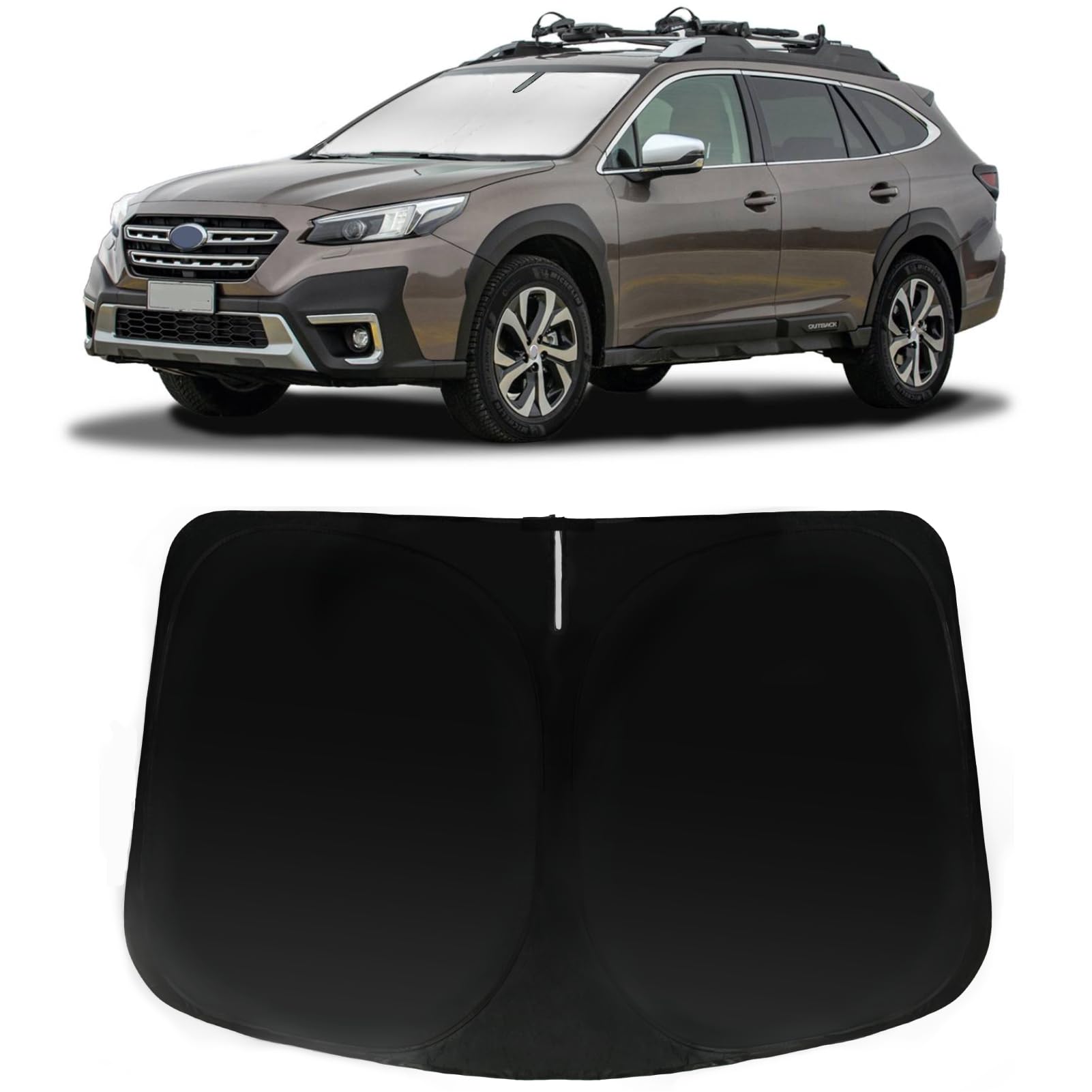 PAIMOHO front view of sun shade fitting Subaru Outback windshield for full coverage