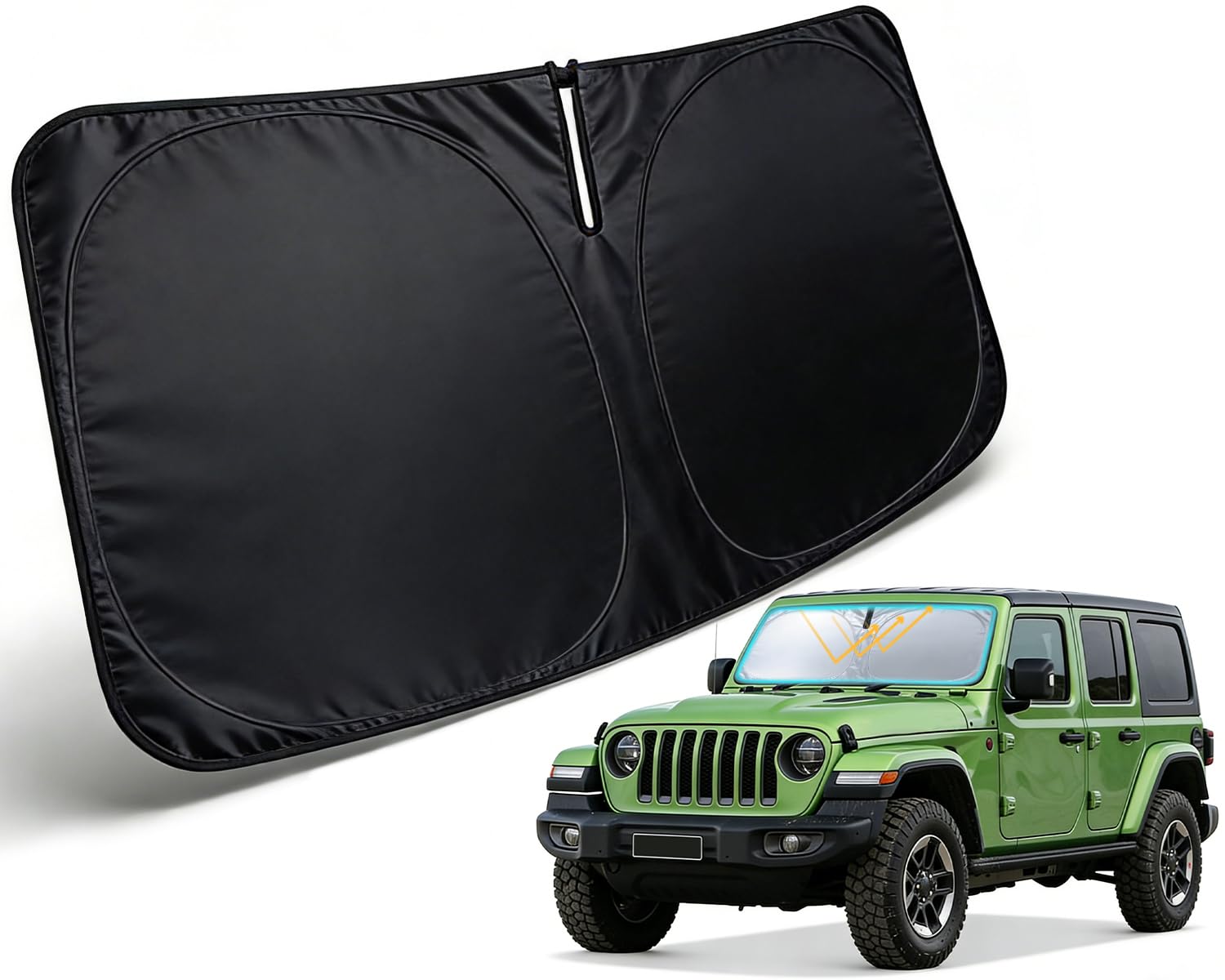 PAIMOHO sun shade front packaging showing model fit and quick install benefit