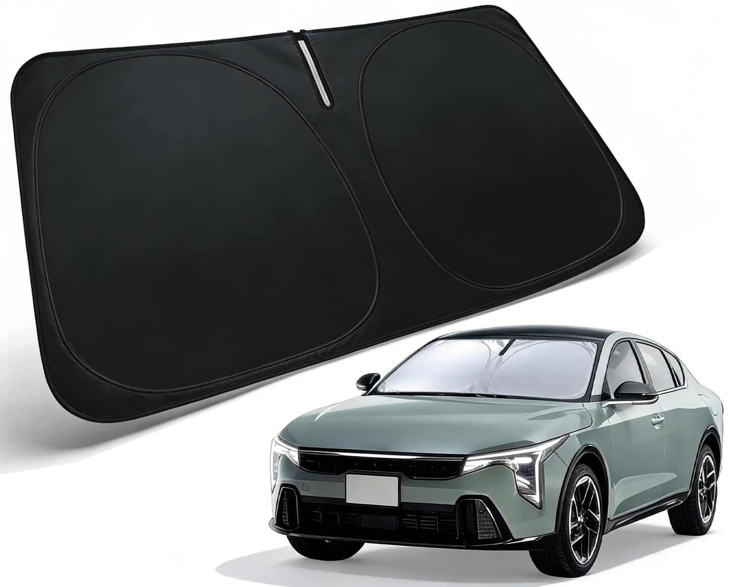 PAIMOHO front view installed on Kia K4 windshield showing full coverage and protection