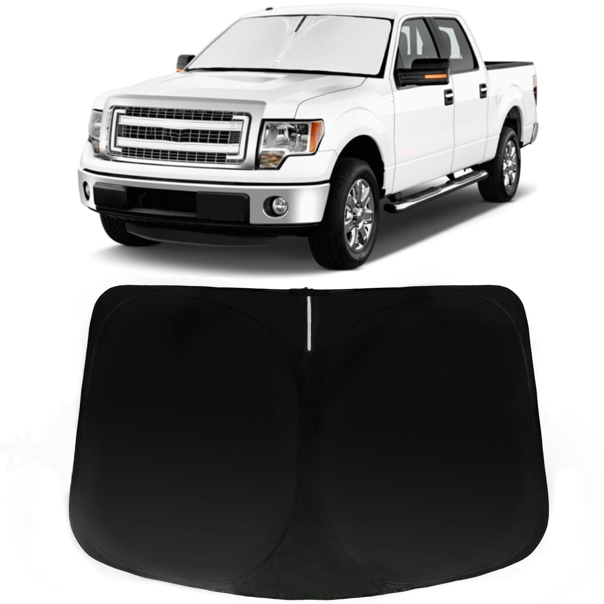 PAIMOHO front view showing fitted windshield shade and clear protection benefit
