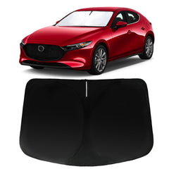 PAIMOHO front view sun shade showing full windshield coverage and protection