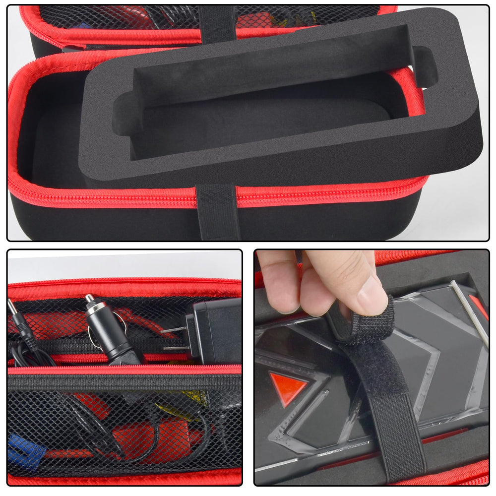 PAIYULE interior mesh pocket and elastic strap organizing cables and clamps neatly