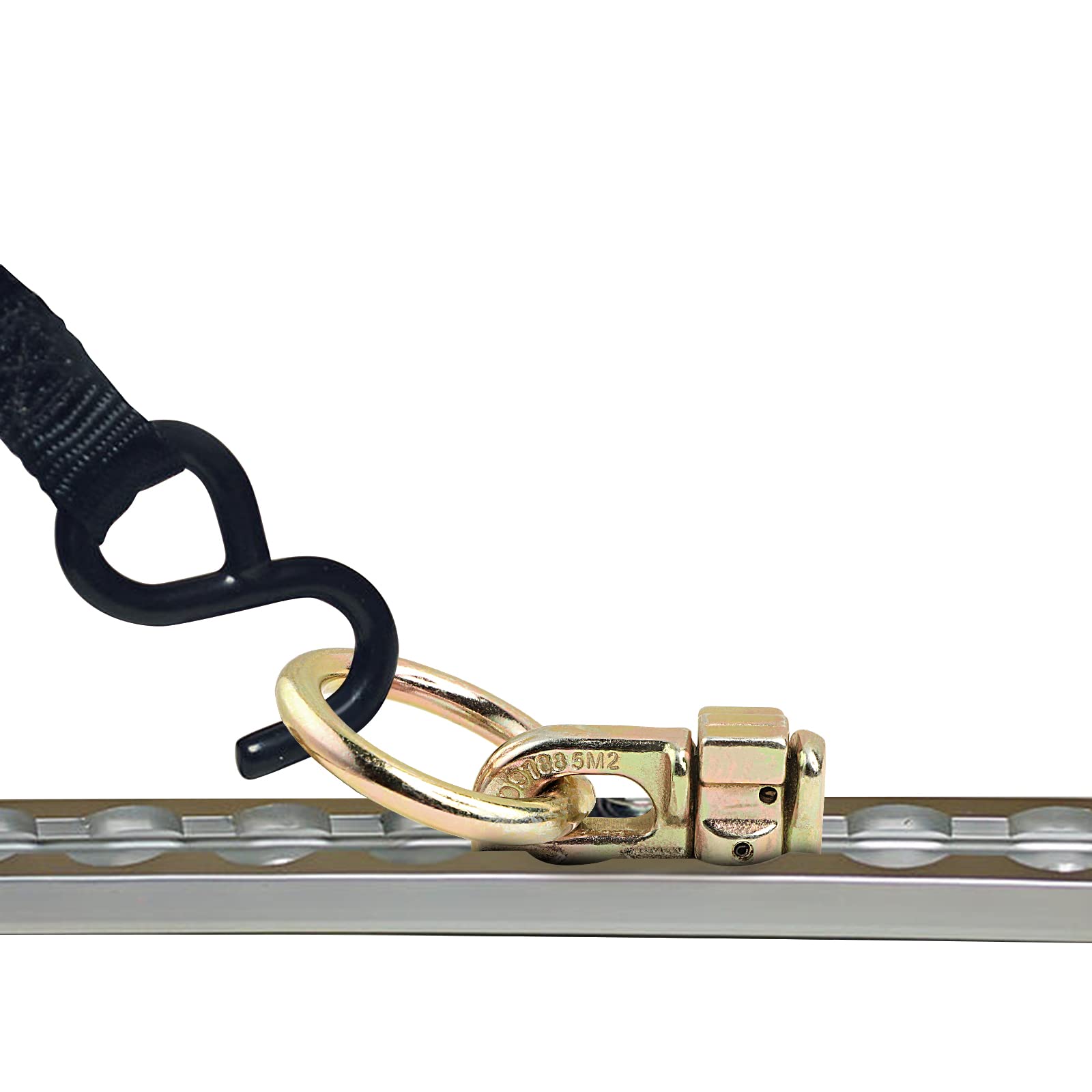 PALOZO fitting installed in van L-track illustrating quick repositioning benefit