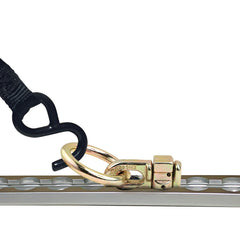 PALOZO fitting installed in van L-track illustrating quick repositioning benefit