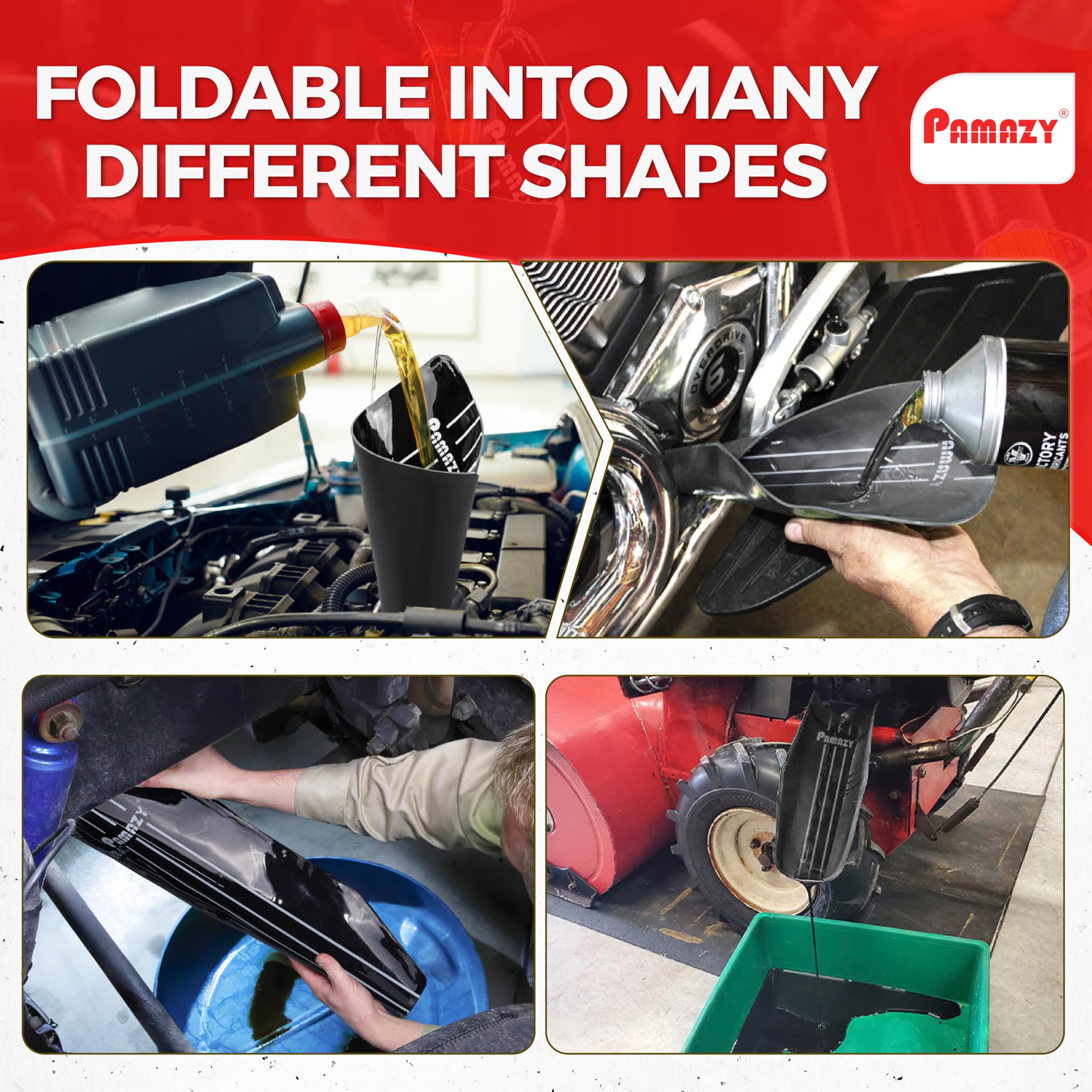 PAMAZY funnel held in hand to show scale and easy handling for precise pours