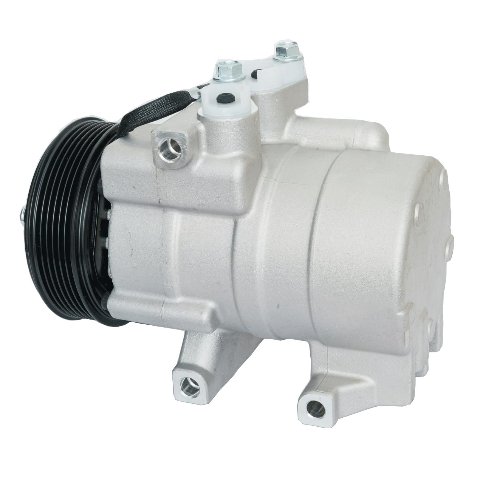 Pamolag front view compressor assembly showing clutch and mounting, improves A/C performance