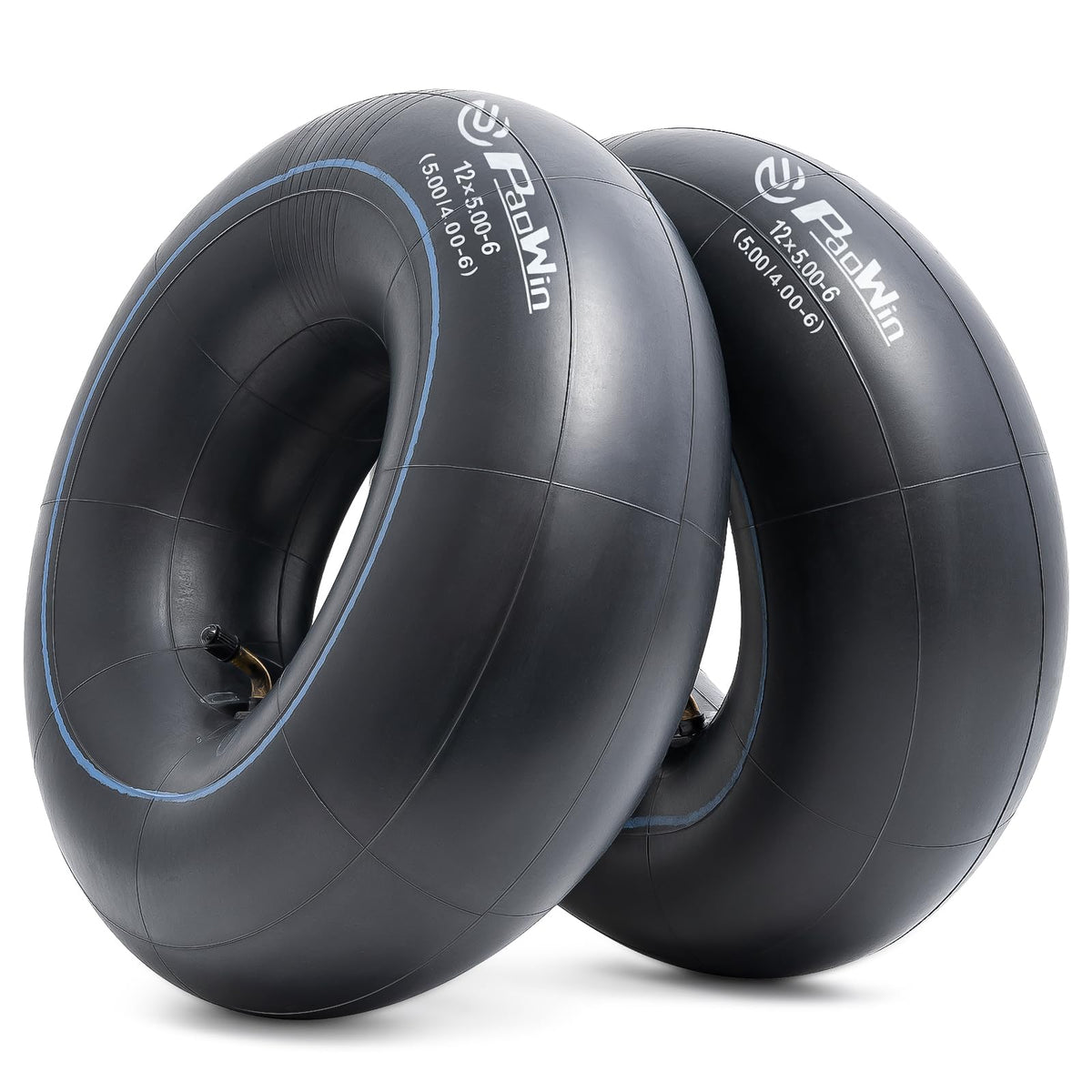 PaoWin front view of two inner tubes showing packaging and fit benefits