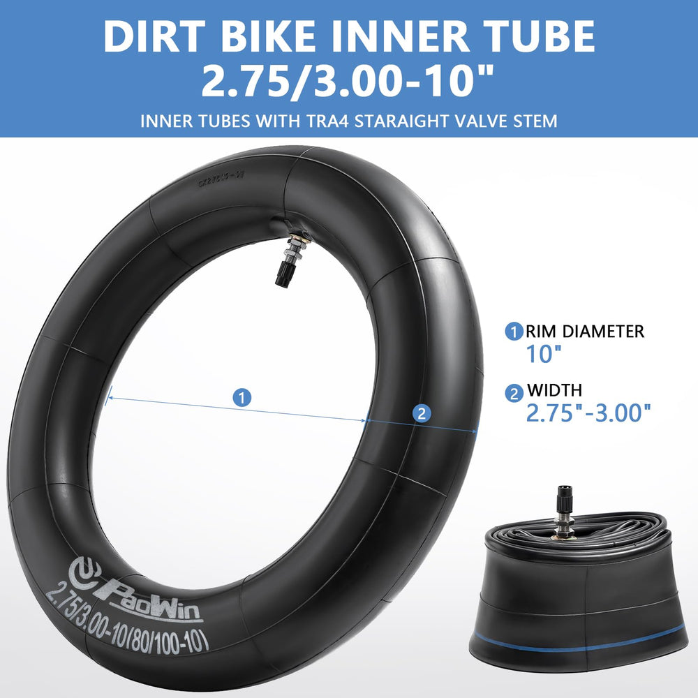PaoWin installed tube in mini dirt bike tire showing correct fit and ride readiness