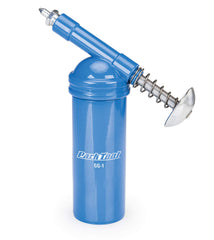 Park Tool GG-1 front view showing silver body and canister for durable shop-ready dispensing
