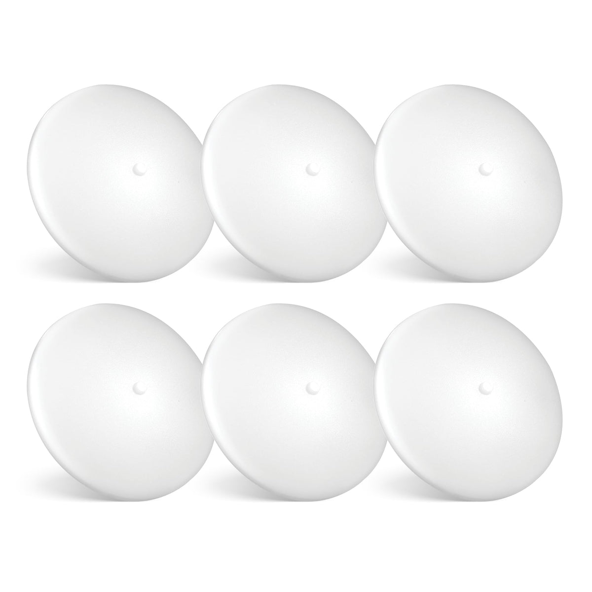 Parmida front view of six puck lights showing compact design and uniform glow