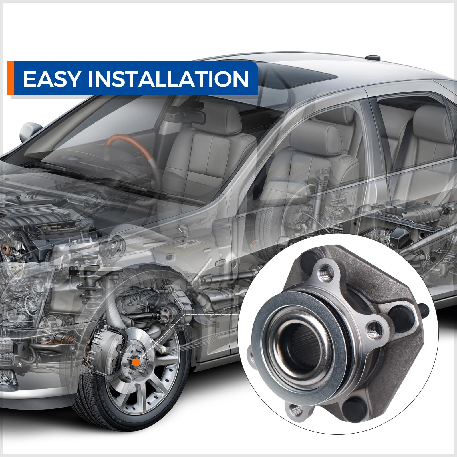 PAROD ABS tone ring detail visible to ensure accurate wheel speed signals