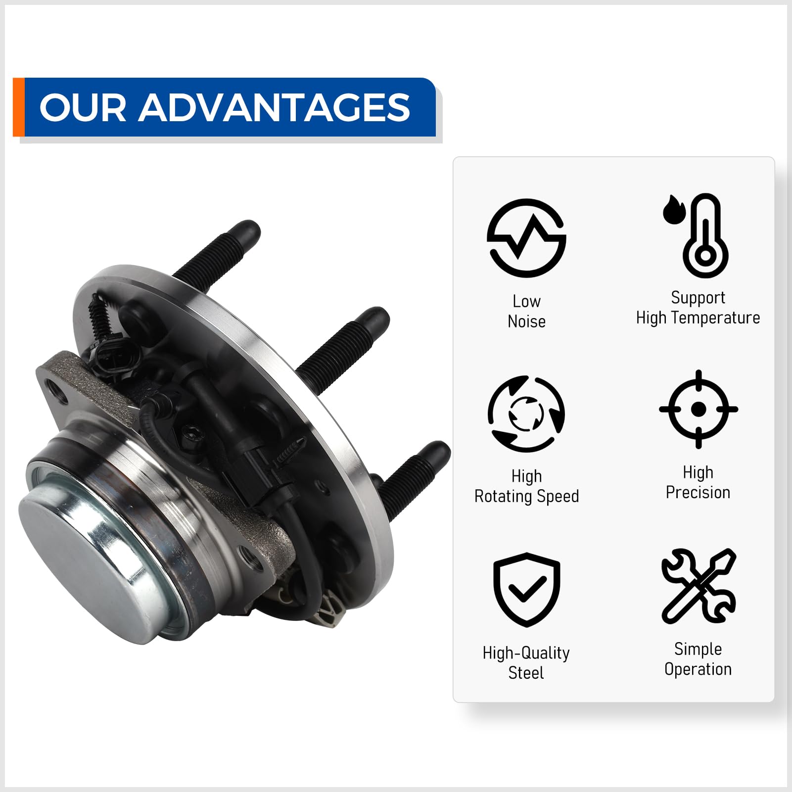 PAROD hub installed on vehicle knuckle during service illustrating straightforward bolt-on replacement