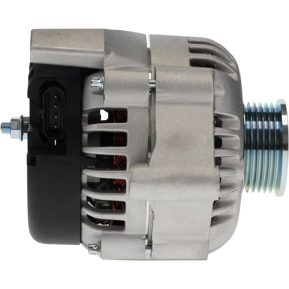 Parts Player alternator side profile highlighting mounting geometry benefit
