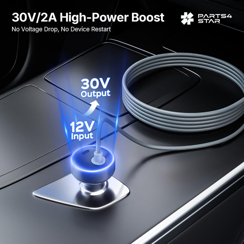Parts4Star adapter side plug with LED indicator for quick power checks