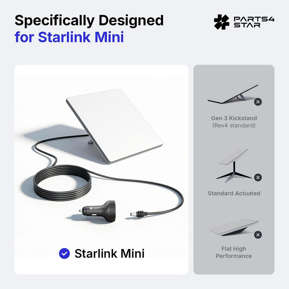 Parts4Star adapter used in RV rooftop Starlink Mini deployment for travel