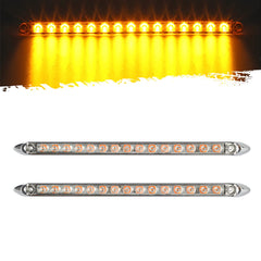 Partsam front view of 12-inch amber LED bar showing full length and bezel benefit