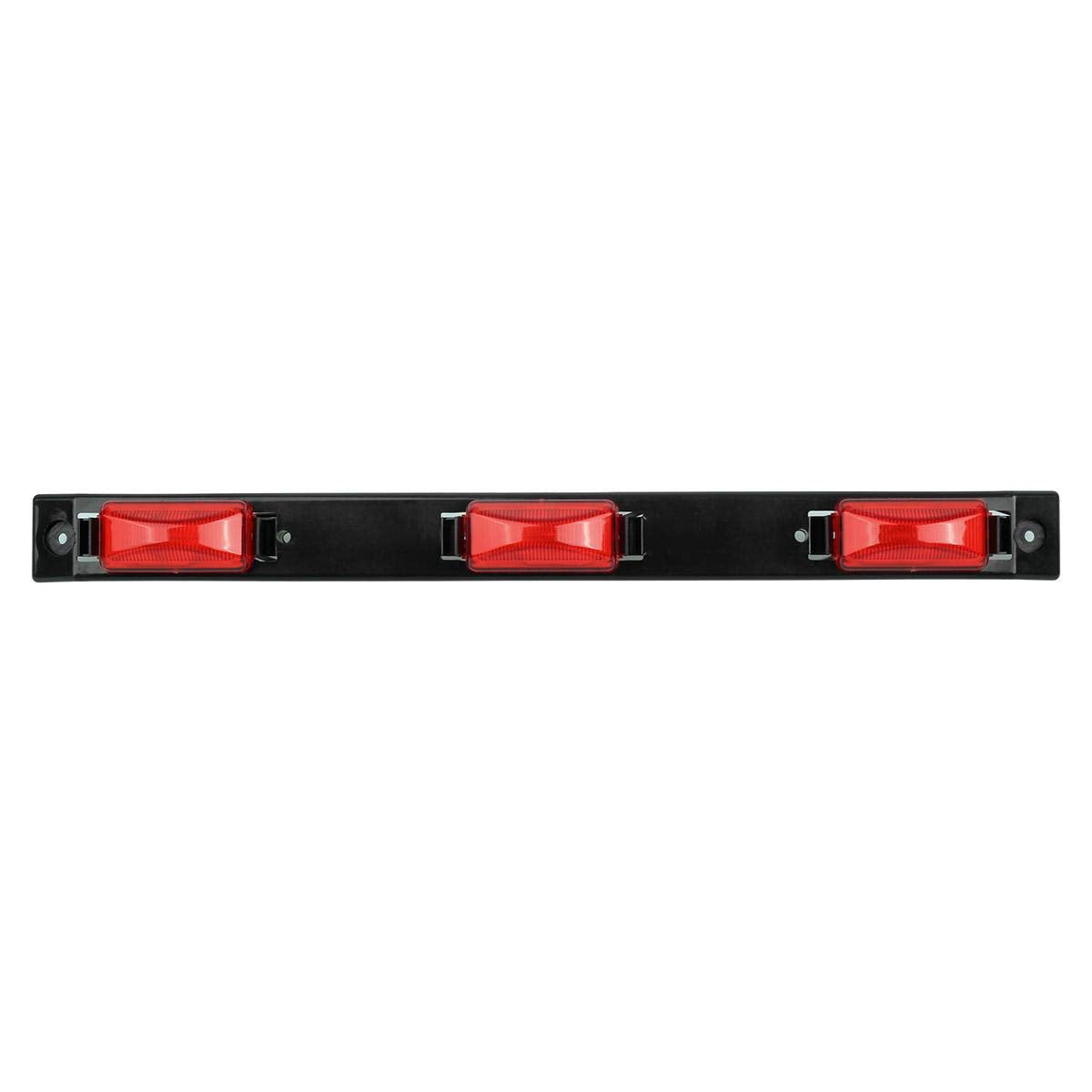 Partsam 17-inch front view showing full red LED bar and mounting holes for increased visibility