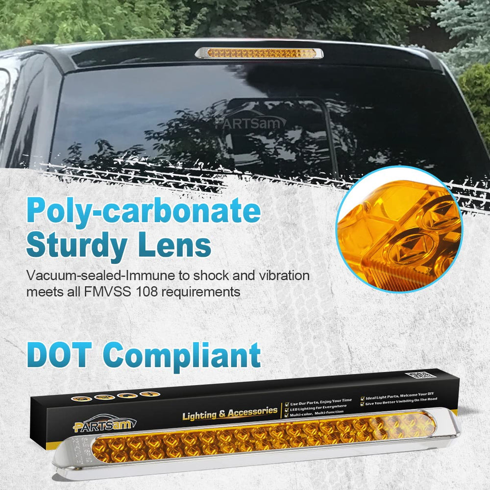 Partsam close-up of chrome bezel highlighting durable protection and polished finish