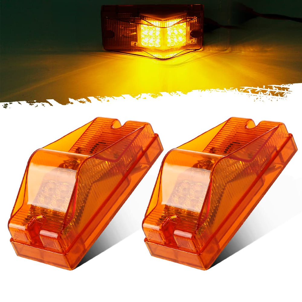 Partsam front view amber 18-LED light showing reflector and mounting holes for improved visibility