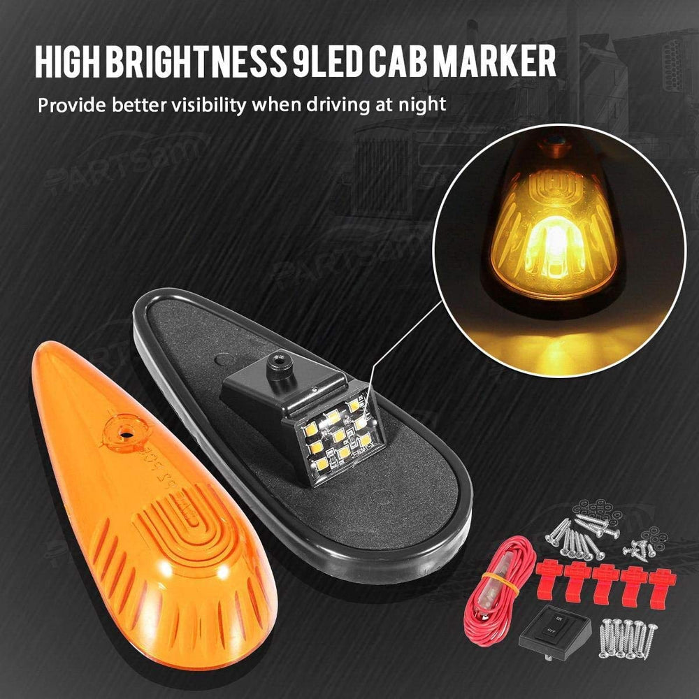 Partsam illuminated at night showing amber glow for better nighttime vehicle visibility