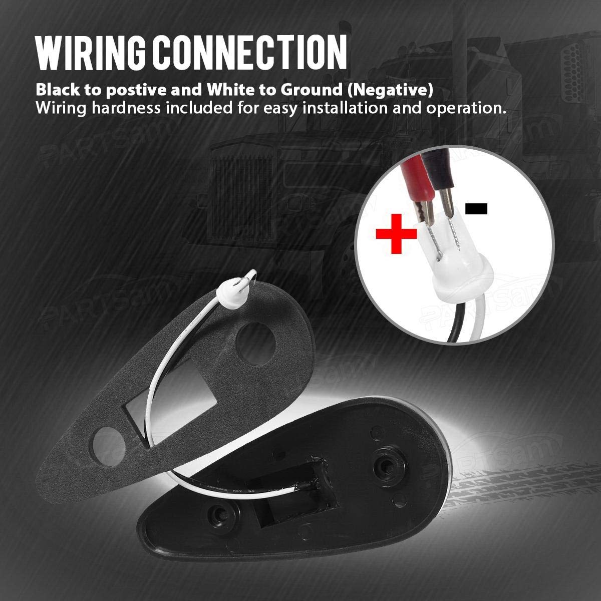 Partsam wiring harness and on/off switch view showing easy install and wiring convenience