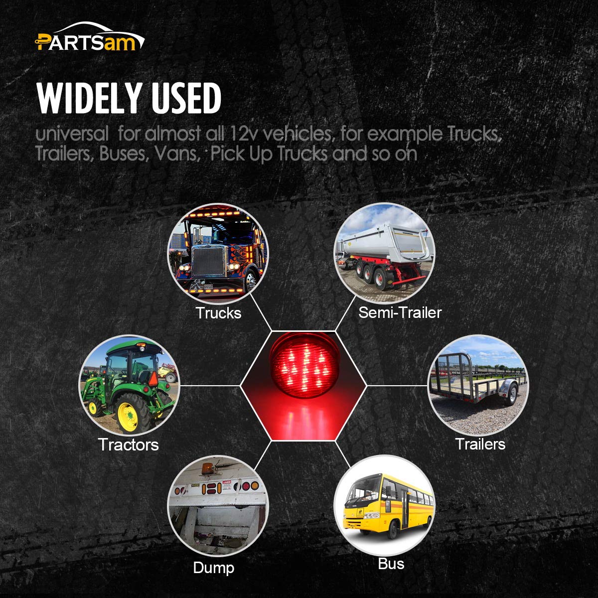 Partsam installed on cab kit at night enhancing roadside visibility