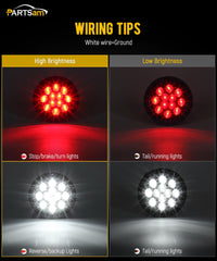 Partsam close-up of 12 LED diodes inside lens, showing bright even illumination benefit