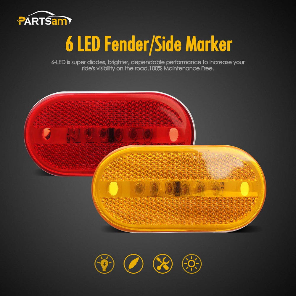Partsam close-up of sealed lens and LED texture for long-lasting weather resistance