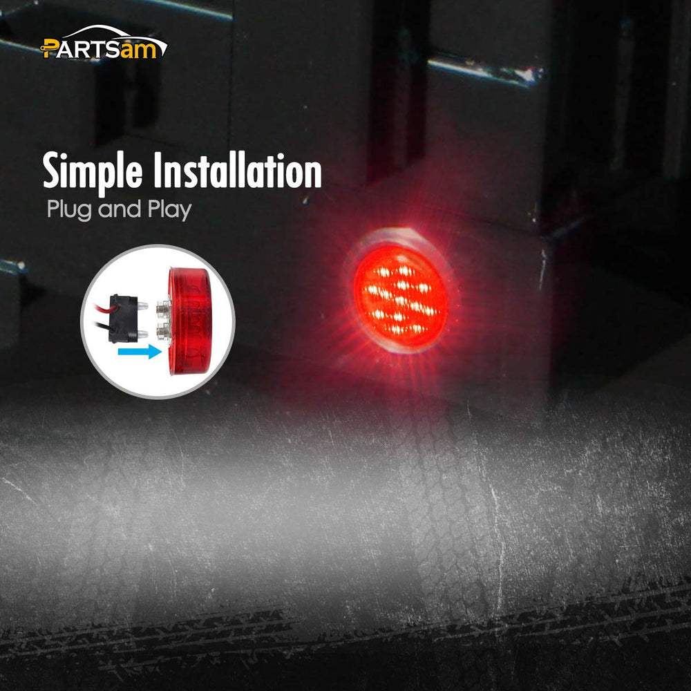 Partsam close-up of 13 LEDs delivering uniform bright red illumination