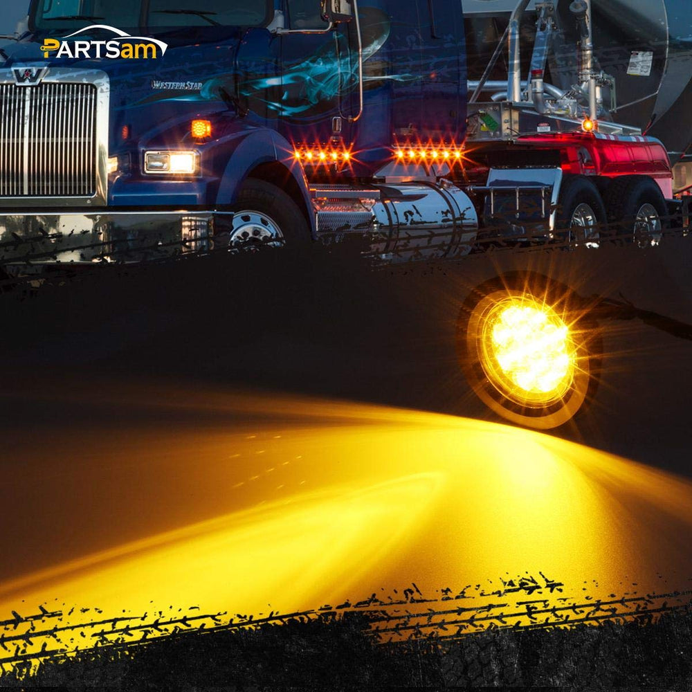 Partsam close-up of 13 LED array and faceted lens for increased visibility
