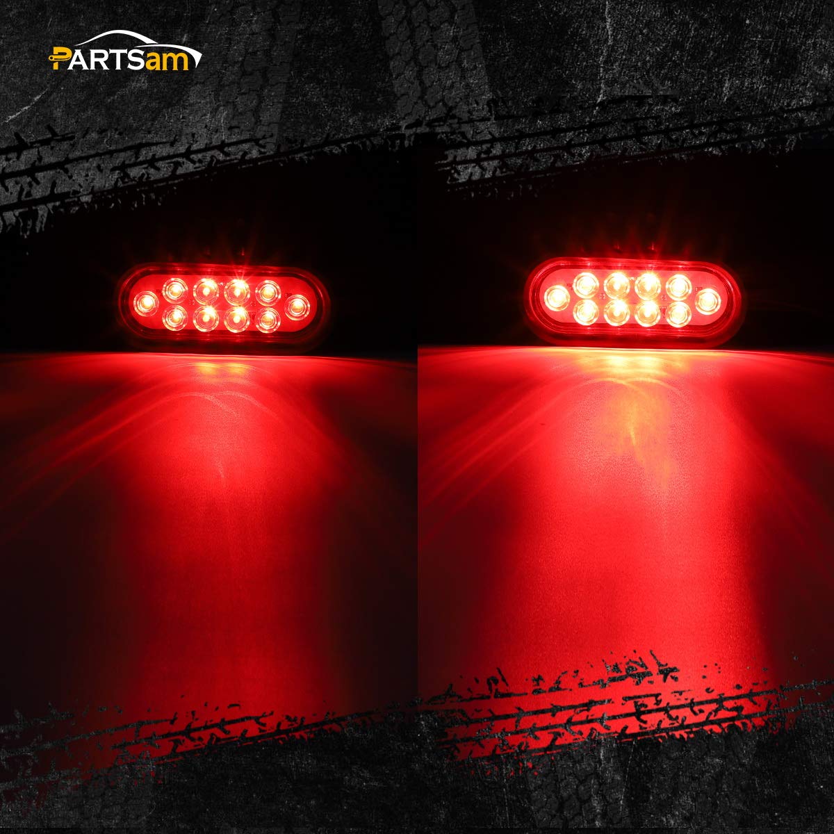 Partsam close-up of 10 LED diodes for bright, durable illumination