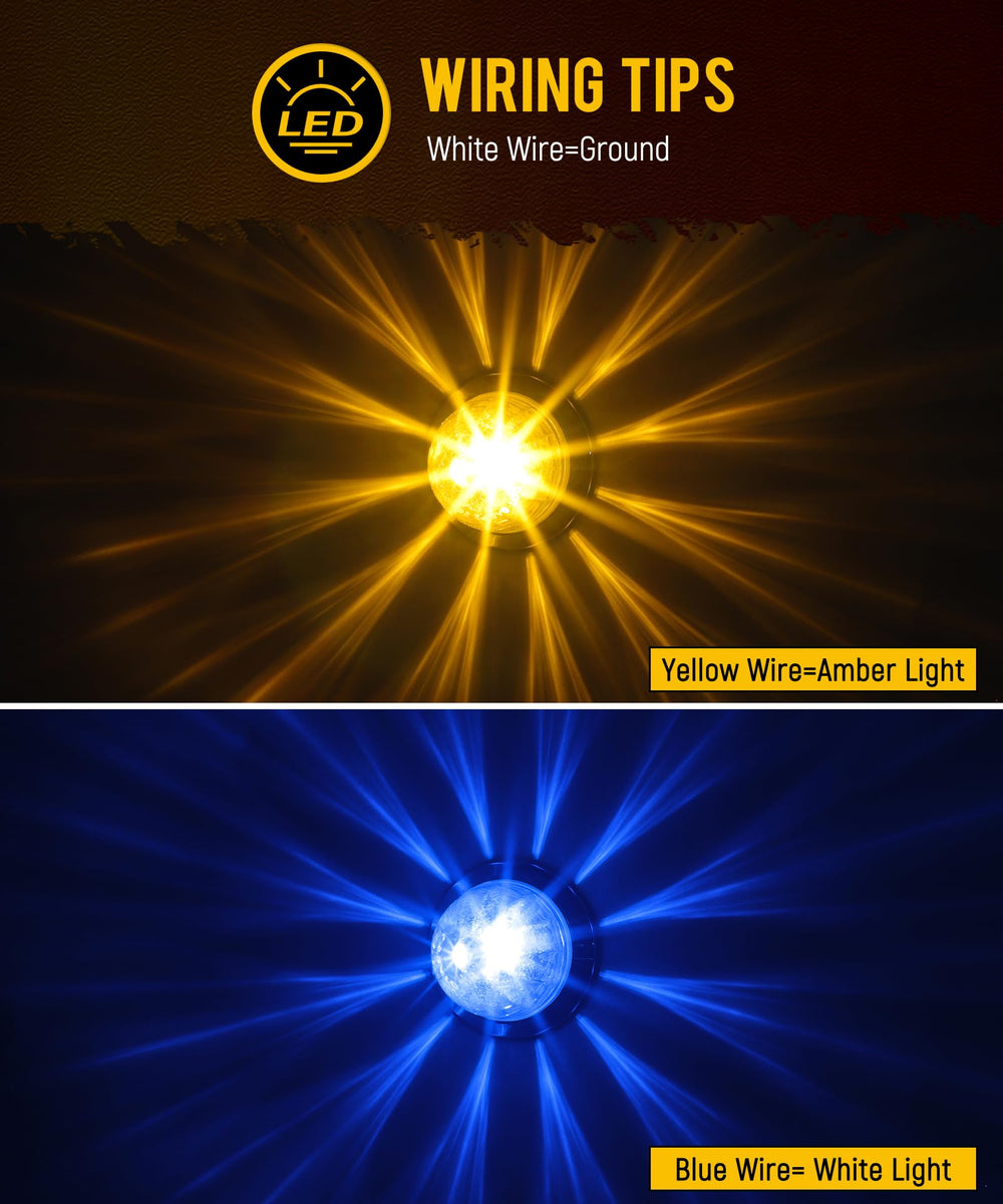 Partsam close-up of the transparent lens and SMD LED beads highlighting durable optics and bright output