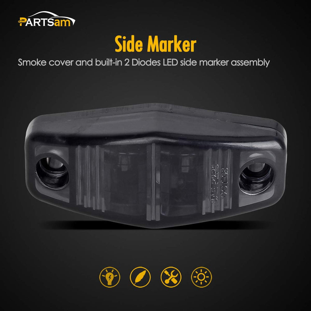 Partsam close-up of smoked lens texture highlighting durable, UV-resistant finish