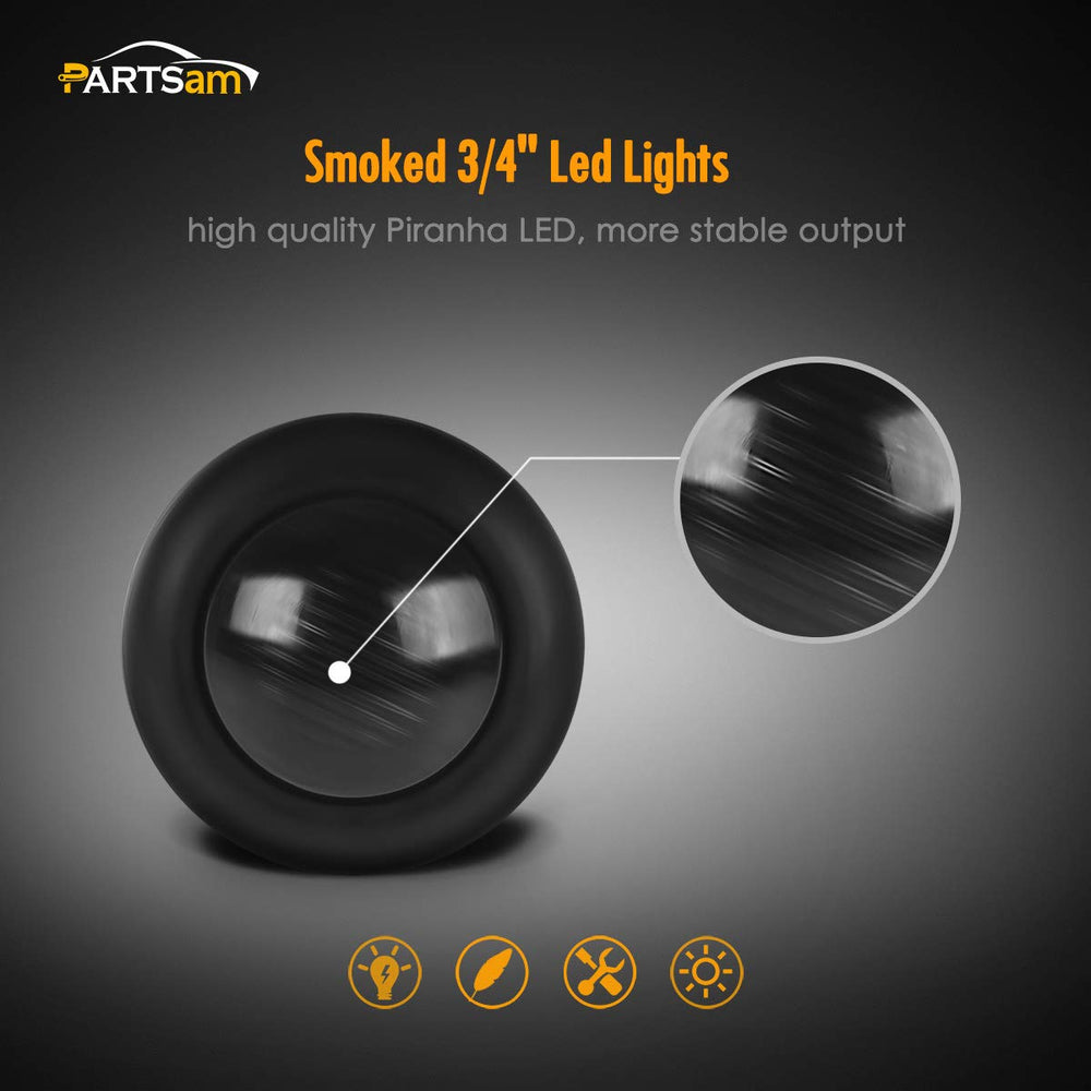 Partsam close-up of smoked lens and bezel highlighting durable finish and subtle look