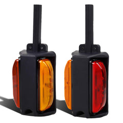 Partsam front view of dual 4 LED fender lights showing amber and red lenses for visibility