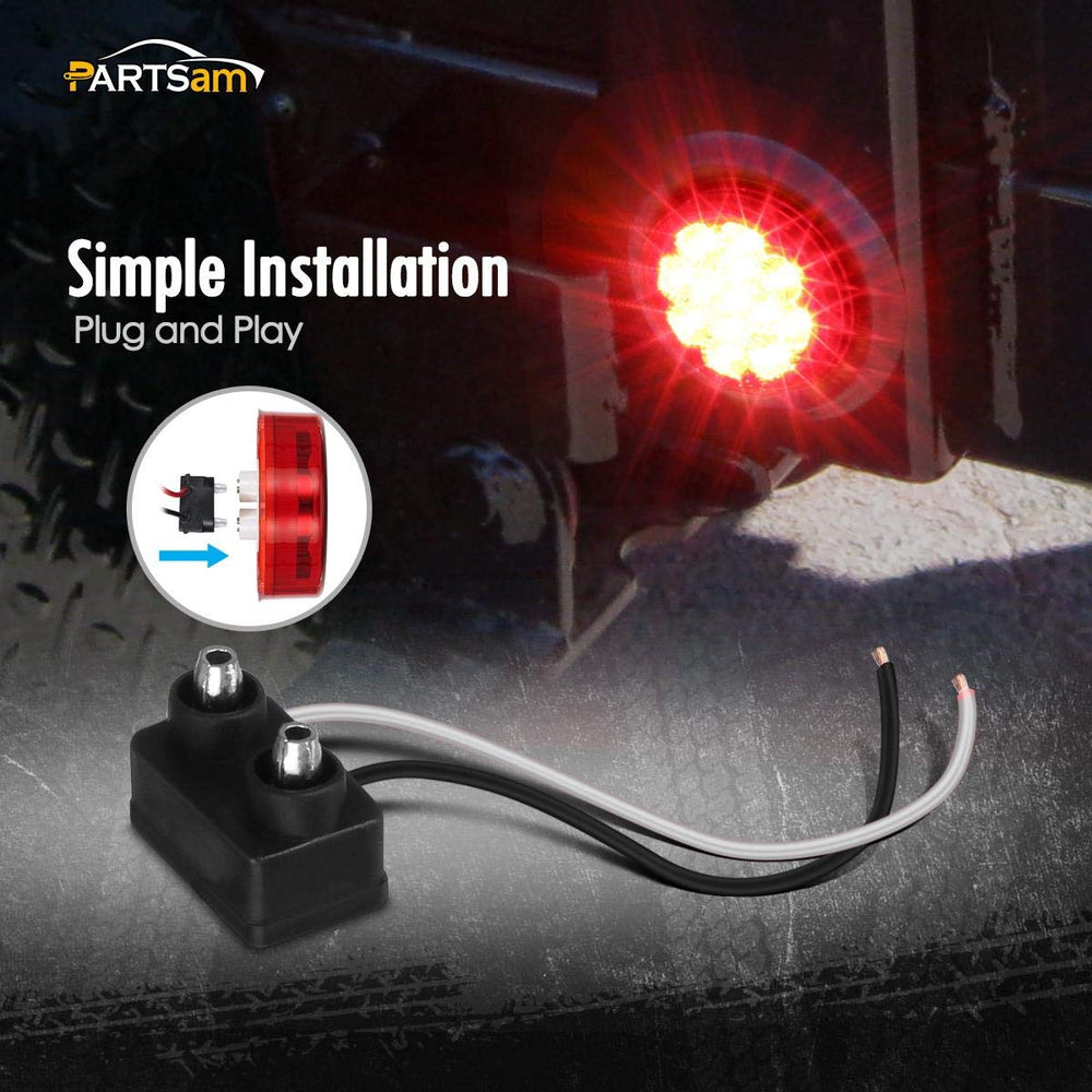 Partsam flush-mounted marker on trailer side demonstrating low-profile fit