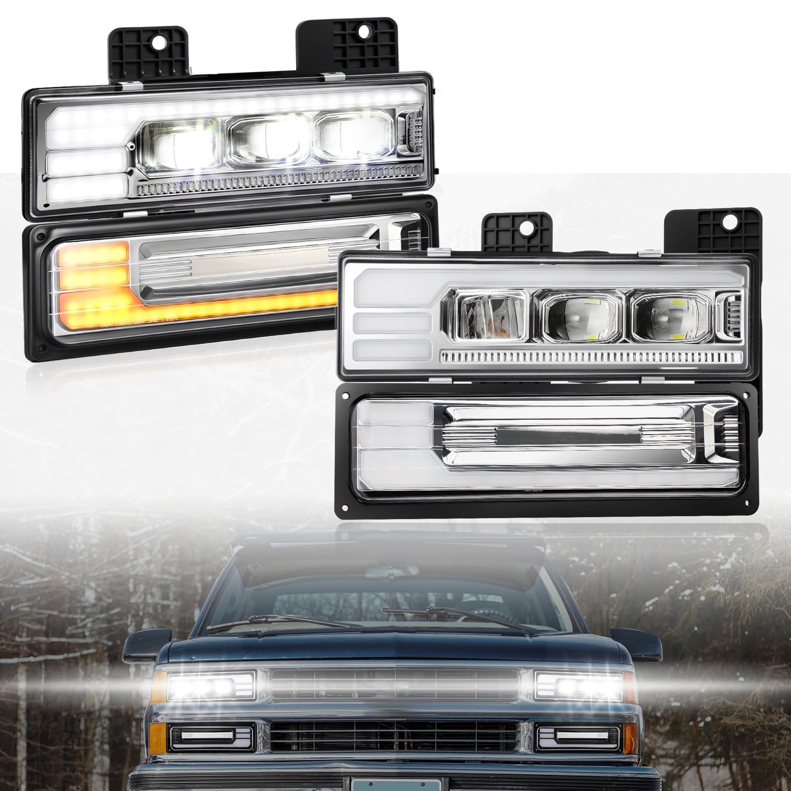 Partsam chrome front assembly showing modern look and improved visibility