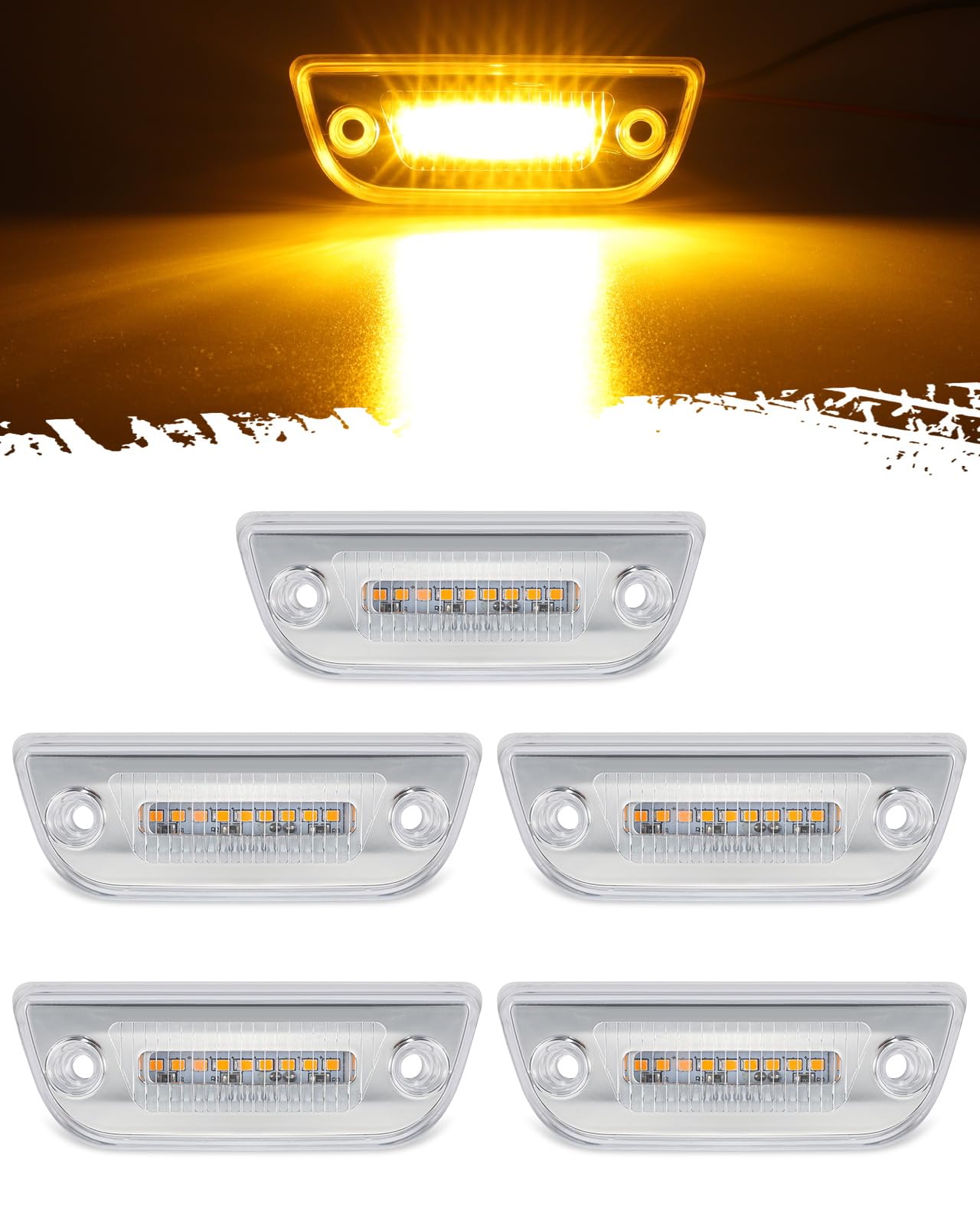 Partsam front assembly clear lens showing low-profile fit and improved visibility