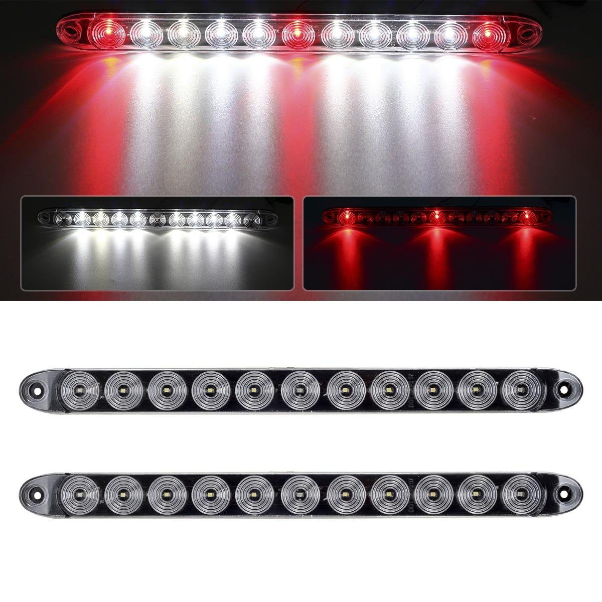 Partsam front view clear lens showing 3 red ID lights and safety visibility