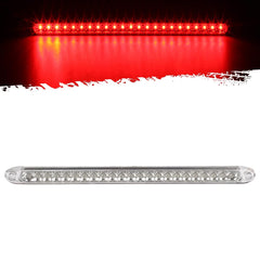 Partsam front view clear lens showing compact design and bright red LEDs for better visibility