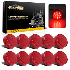 Partsam front view red marker light showing clear lens and bright visibility
