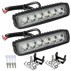 Partsam front-facing 6-inch light pair showing bright beam and compact design for enhanced visibility