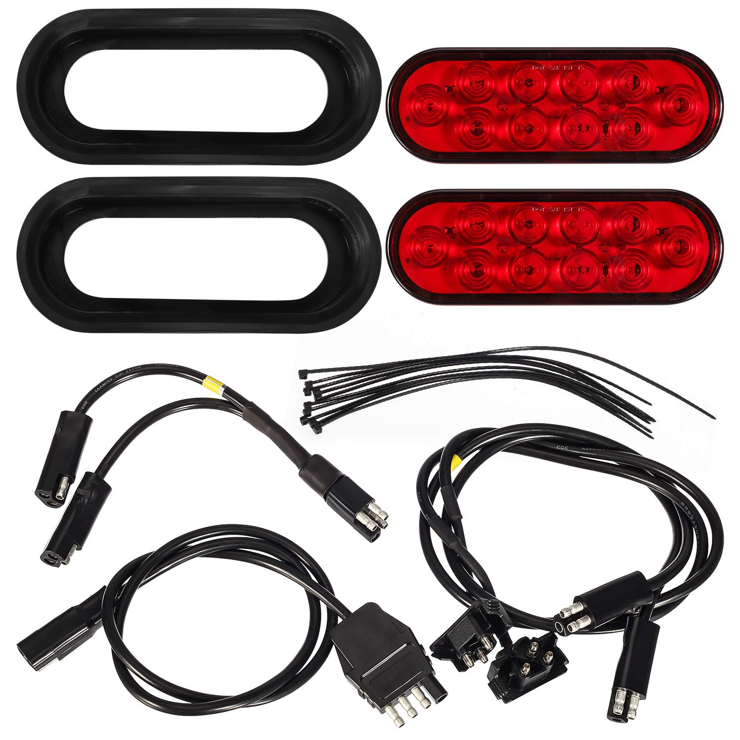Partsam front-facing oval tail light showing clear brake visibility