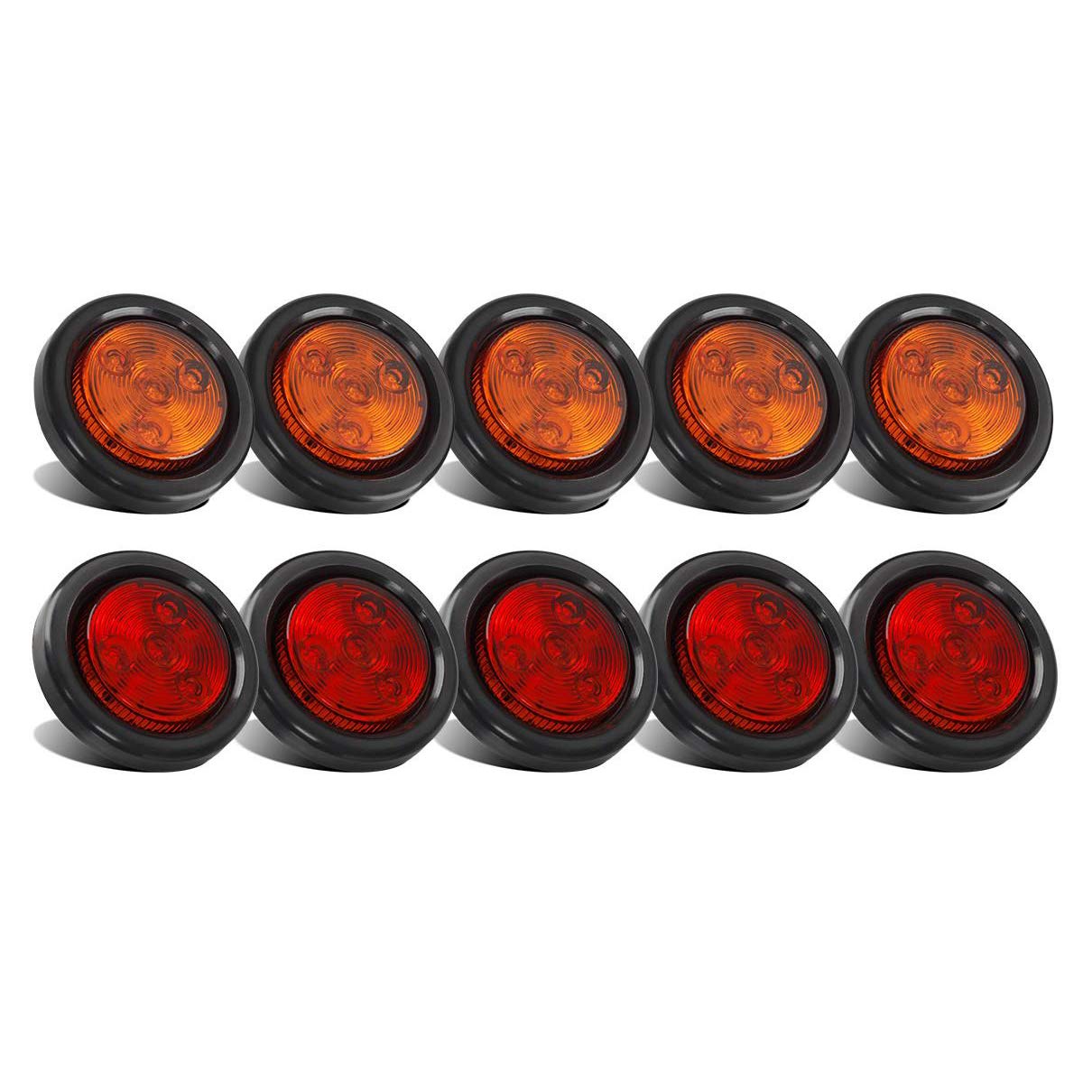 Partsam front view of 2 inch round marker light showing lens and housing for easy identification
